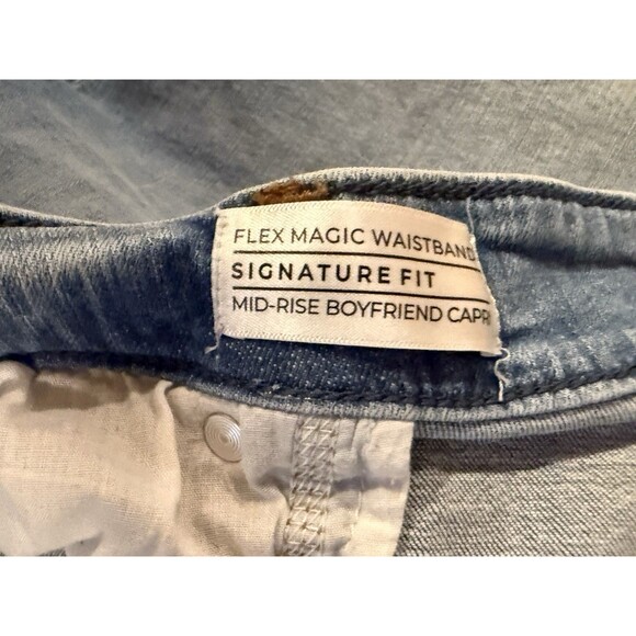 Women’s Lane Bryant 26 jeans flex magic signature fit mid Rise boyfriend Capri - Picture 7 of 11